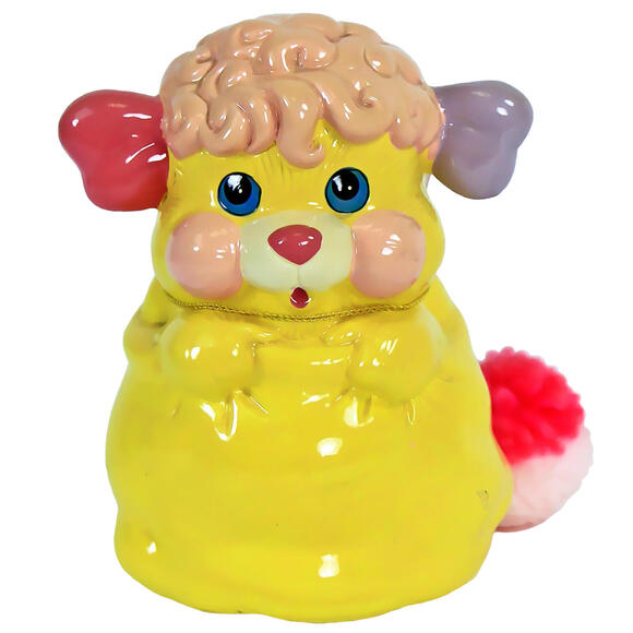 RARE Vintage 1985 86 Potato Chip Popples Ceramic Piggy Bank w/ Plush Tail NWT